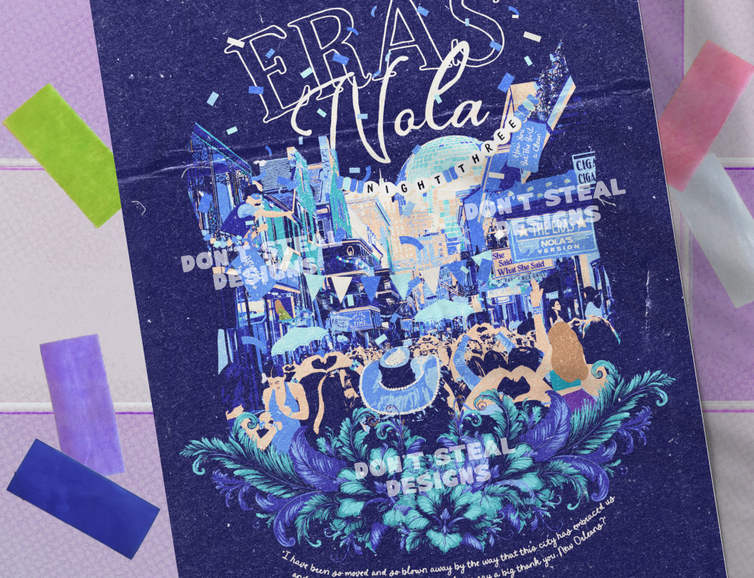 Navy New Orleans Eras Night Three Bourbon Street Poster