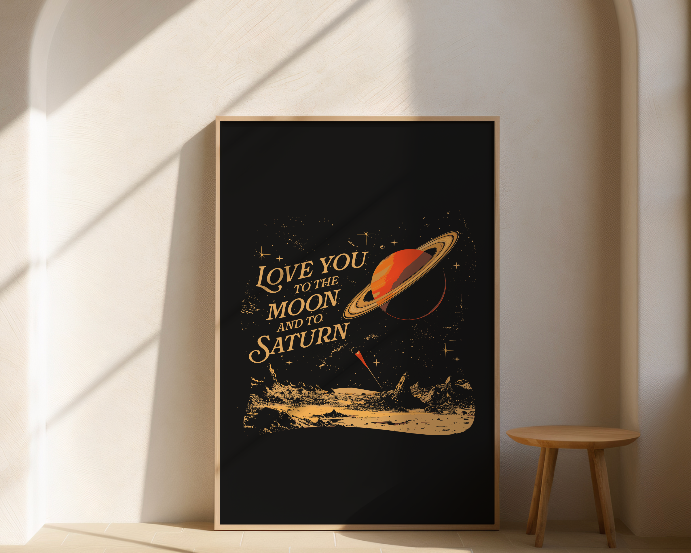 Moon and Saturn Poster