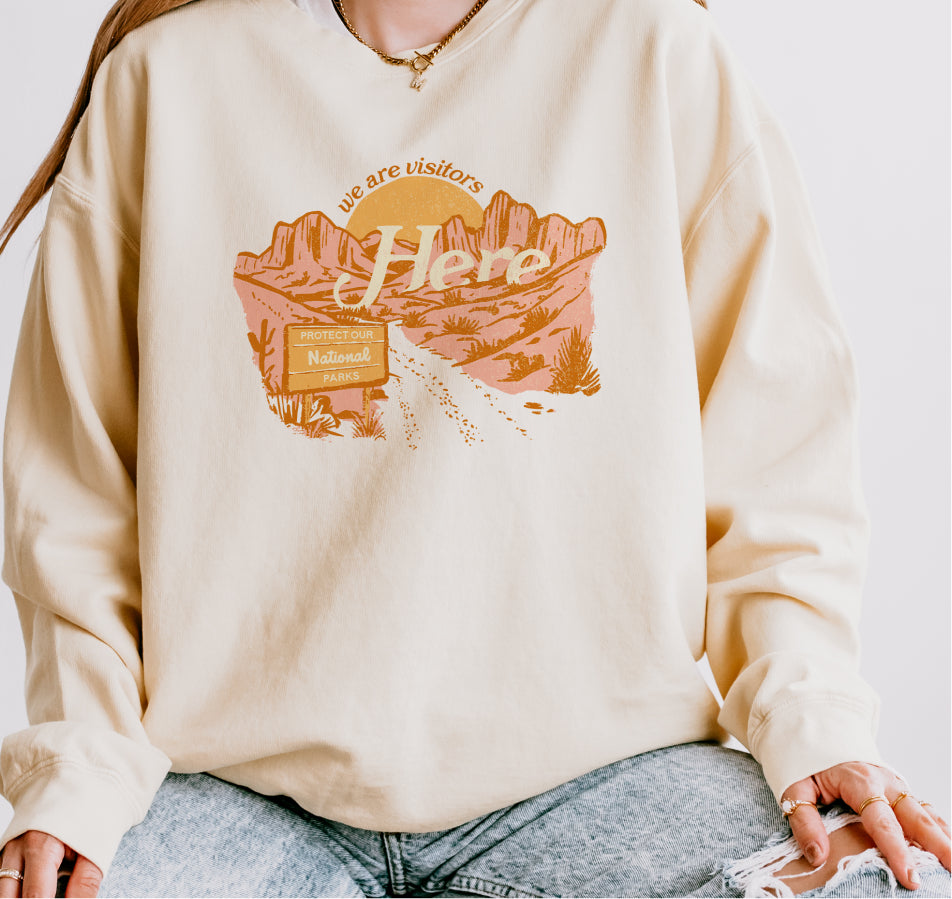 We are Visitors Here Lightweight Crewneck