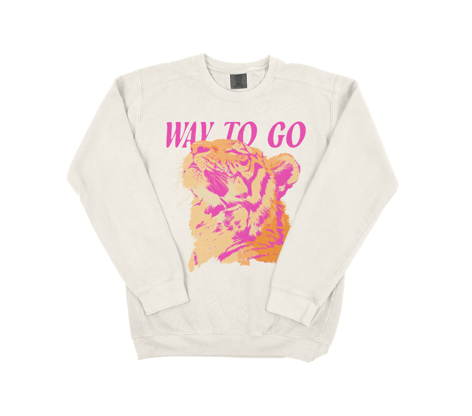 Way To Go Tiger Lightweight Comfort Colors Crewneck