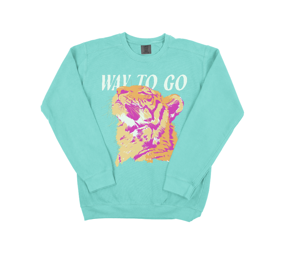 Way To Go Tiger Lightweight Comfort Colors Crewneck