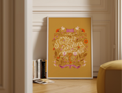 Mustard I Hate It Here Floral Secret Gardens Poster