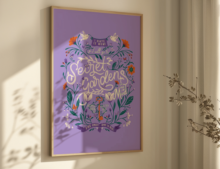 Violet I Hate It Here Floral Secret Gardens Poster