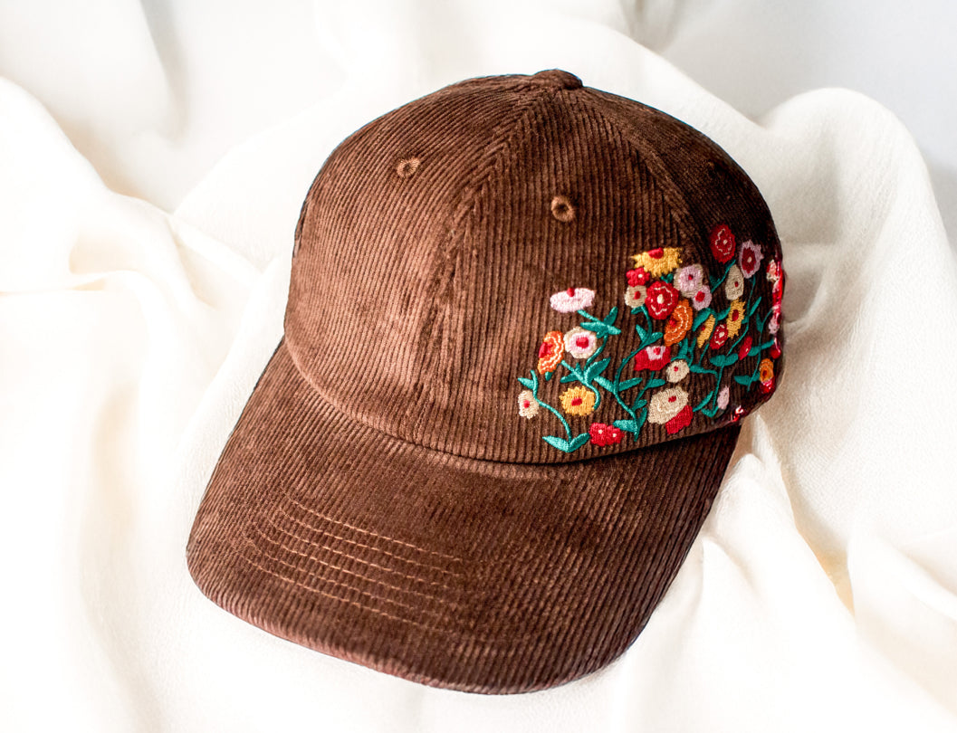 Floral Piano Corduroy Dad Hat