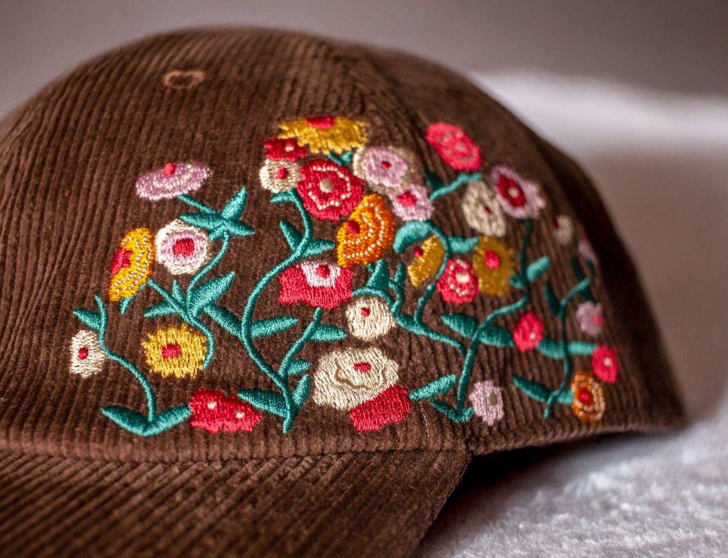 Floral Piano Corduroy Dad Hat