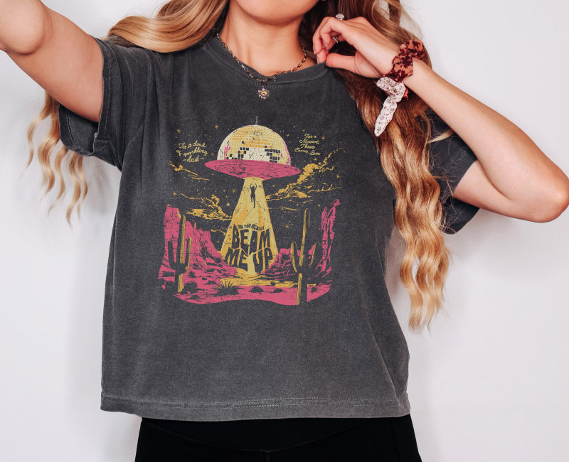 Beam Me Up Comfort Colors Crop Top